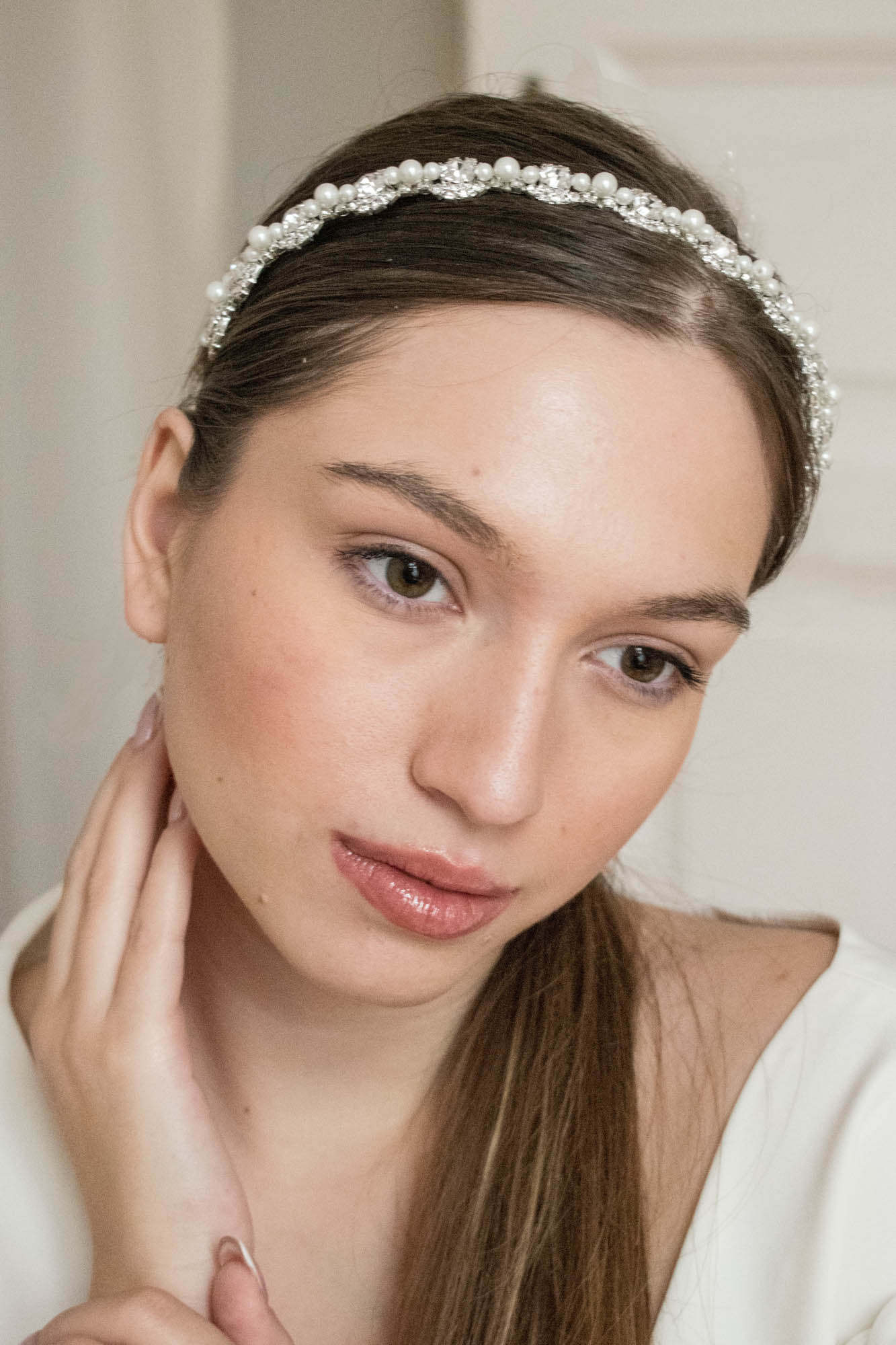 ATINA - gyöngyös köves menyasszonyi fejpánt - Image 3