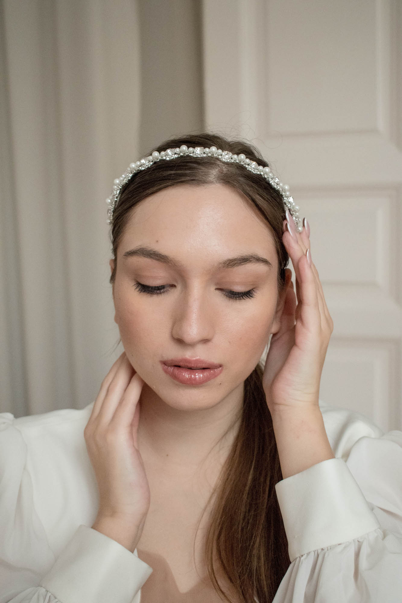 ATINA - gyöngyös köves menyasszonyi fejpánt - Image 2