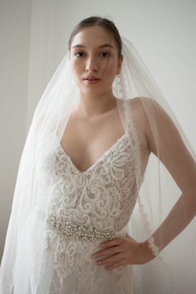 ZORKA - csillogó strassz menyasszonyi öv